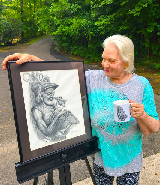 Coffee cup with "Sleeper" drawing by Von Tipton